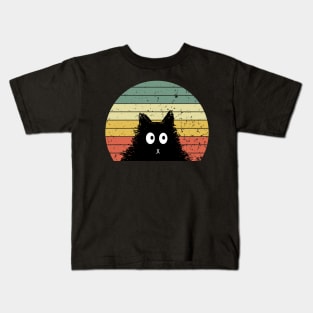 Funny Cute Cat Memes Cat Face Retro Vintage Kids T-Shirt